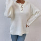 Quarter-Button Slit Sweater