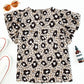 Animal Print Puff Sleeve Round Neck Blouse