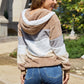 Striped Zip Up Drawstring Hooded Jacket