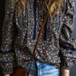 Heathered Round Neck Long Sleeve Blouse