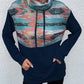 Geometric Drawstring Long-Sleeve Sweatshirt