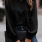 Lantern Sleeve Round Neck Blouse