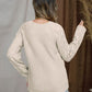 Openwork Round Neck Raglan Sleeve Sweater