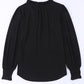 Frill Notched Neck Smocked Designed Long Sleeve Blouse