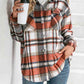 Plaid Collared Neck Button Down Jacket