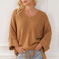 Fringe V-Neck Long Sleeve Sweater