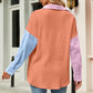 Color Block Button Up Collared Neck Shirt