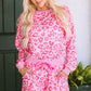 Full Size Leopard Round Neck Top and Tied Shorts Set