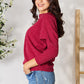 BOMBOM Drop Shoulder Long Sleeve Blouse
