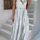 Printed Surplice Adjustable Spaghetti Strap Maxi Dress