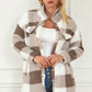 Plaid Button Down Coat with Pockets