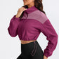 Contrast Drawstring Zip Up Jacket