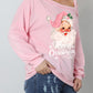 MERRY CHRISTMAS Graphic Asymmetrical Neck Top