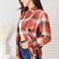 Double Take Plaid Collared Neck Long Sleeve Shirt