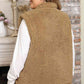 Plus Size Collared Neck Open Front Sweater Vest