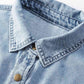 Button Front Flare Sleeve Denim Top