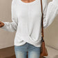 Twisted Waffle-Knit Dropped Shoulder T-Shirt