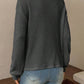 Twisted Waffle-Knit Dropped Shoulder T-Shirt