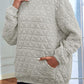 Quilted Long Sleeve Hoodie with Pocket