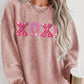 XOXO Round Neck Dropped Shoulder Sweatshirt