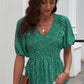 Smocked Balloon Sleeve Peplum Blouse