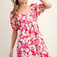 Kori America Floral Short Sleeve Mini Dress