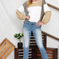 Color Block Exposed Seam Boat Neck Sweatshirt