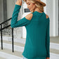 Dropped Shoulder Long Sleeve Blouse