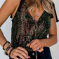 Sequin V-Neck Tie Shoulder Bodysuit