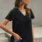 V-Neck Flutter Sleeve Blouse
