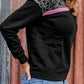 Plus Size Leopard Dropped Shoulder Sweatshirt