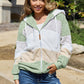 Striped Zip Up Drawstring Hooded Jacket