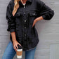 Distressed Raw Hem Denim Jacket