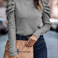 Round Neck Puff Sleeve Sleeve Blouse