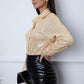 Sequin Collared Neck Long Sleeve Shirt
