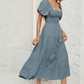 Smocked Square Neck Puff Sleeve Dress