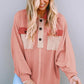 Ribbed Half Button Collared Neck Top