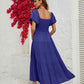 Smocked Square Neck Tiered Dress