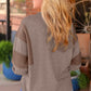 Waffle Buttoned Long Sleeve Top