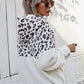 Leopard Half-Zip Dropped Shoulder Hoodie