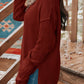 Waffle-Knit Dropped Shoulder Buttoned Sweater
