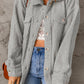 Fuzzy Button Up Pocketed Jacket