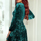 Smocked Tiered Round Neck Mini Dress