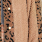 Leopard Snap Down Collared Neck Jacket