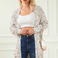 Heathered Open Front Long Sleeve Cardigan