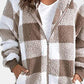 Plaid Zip Up Hooded Jacket with Pockets