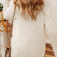 Openwork Round Neck Long Sleeve Sweater