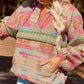 Printed Zip-Up Long Sleeve Hoodie