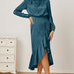Mock Neck Ruffled Asymmetrical Dress