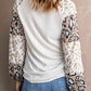 Leopard Round Neck Dropped Shoulder Sweatshirt